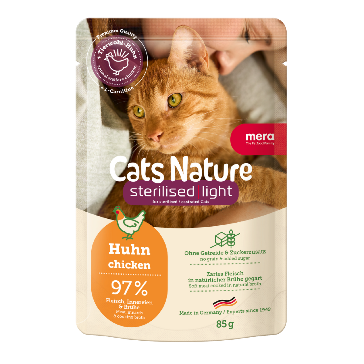 mera Cats Nature Sterilised Light Huhn Verpackung
