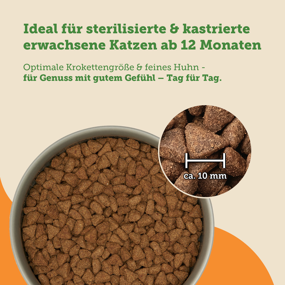 mera Cats Nature Sterilised Light Huhn Trockenfutter Kroketten