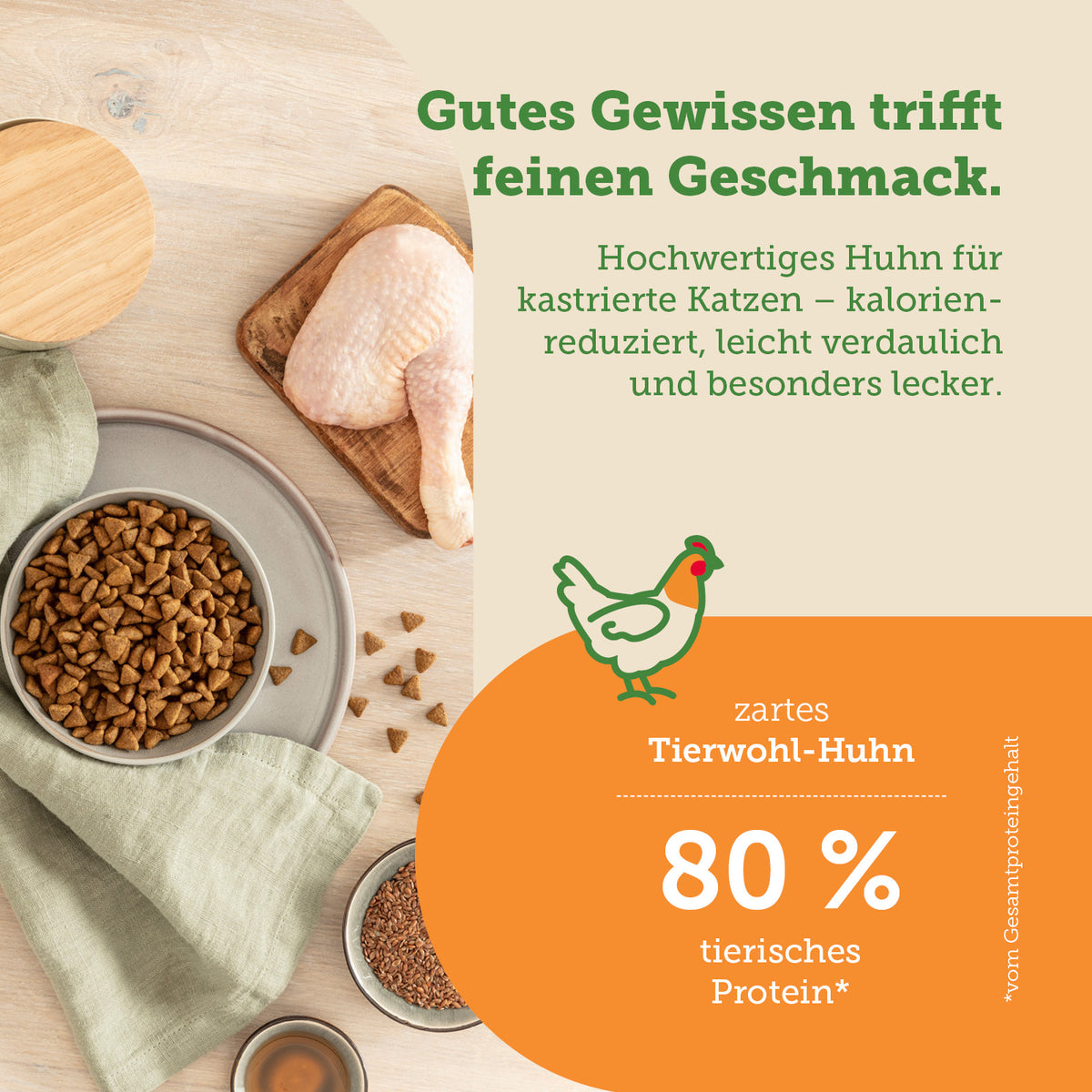 mera Cats Nature Sterilised Light Huhn Trockenfutter Zutaten